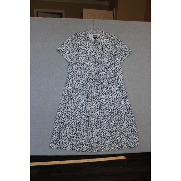 Lands' End Dress Small‎ 6-8 Womens Short Sleeve Button Front Tie Waist - Picture 1 of 7